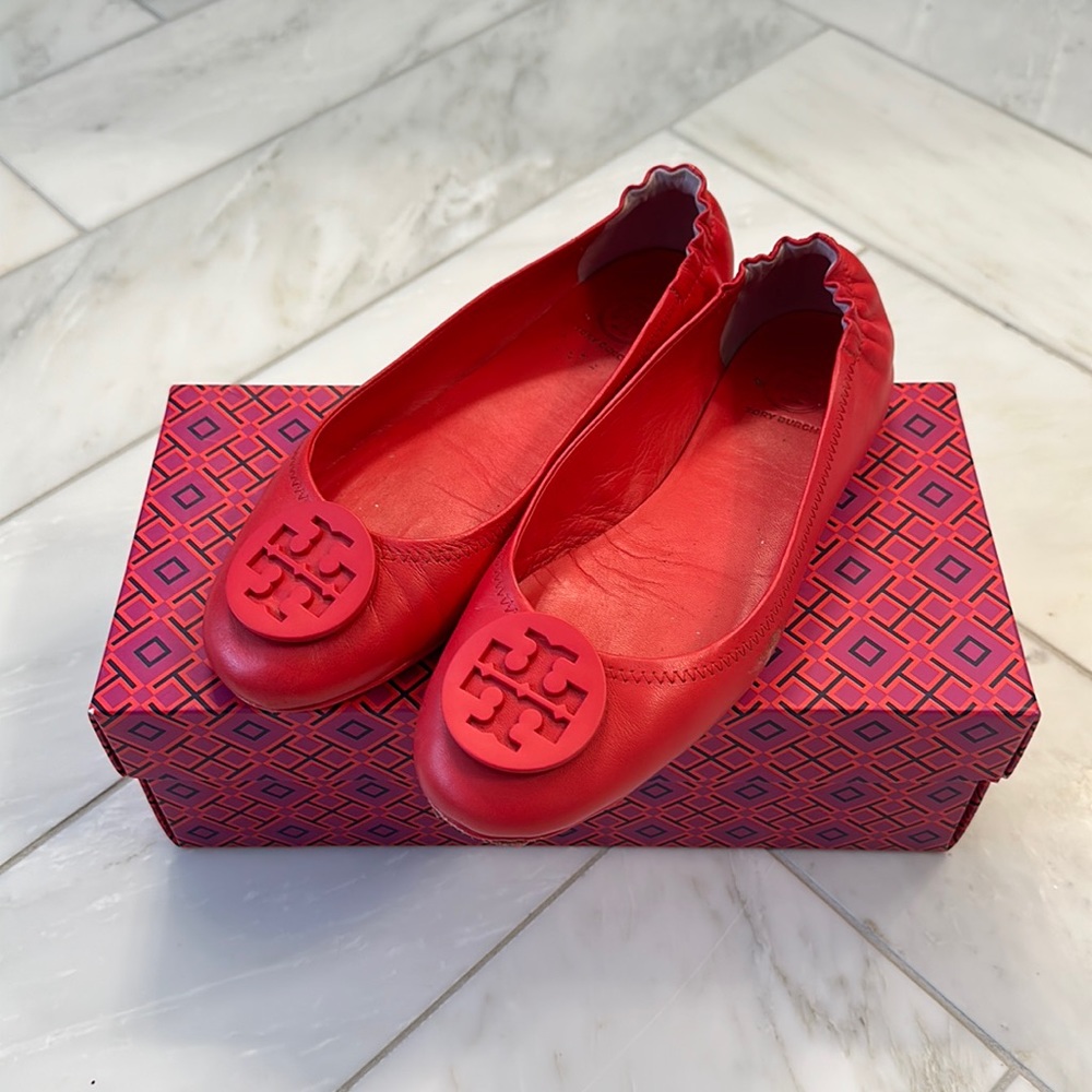 Tory Burch Minnie Ballet Flat - Vermillion Red